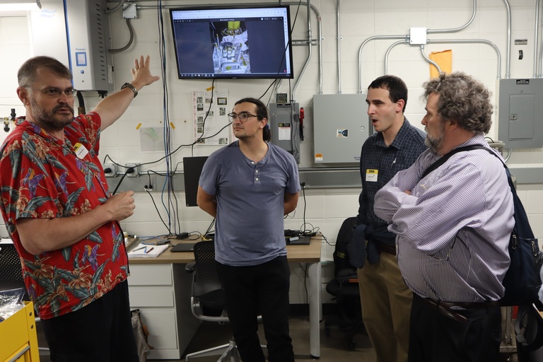 Scott Bounds gives tour of testing center